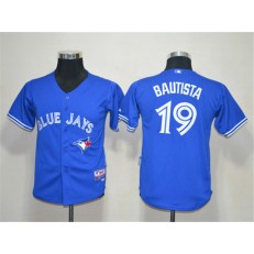 MLB Toronto Blue Jays 19 Jose Bautista Blue Youth Jersey