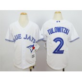 MLB Toronto Blue Jays 2 Troy Tulowitzki White Home Cool Base Baseball Youth Jersey