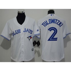 MLB Toronto Blue Jays 2 Troy Tulowitzki White Home Stitched Baseball Youth Jersey