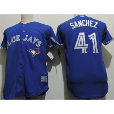 MLB Toronto Blue Jays 41 Aaron Sanchez Alternate Blue 2015 Cool Base Youth Jersey
