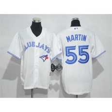 MLB Toronto Blue Jays 55 Russell Martin White Home Stitched Baseball Youth Jersey