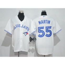 MLB Toronto Blue Jays 55 Russell Martin White Home Stitched Baseball Youth Jersey