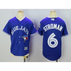 MLB Toronto Blue Jays 6 Marcus Stroman Blue 40th Anniversary Patch Stitched Majestic Cool Base Youth Jersey