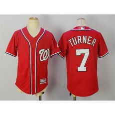 MLB Washington Nationals 7 Trea Turner Alternate Red 2015 Cool Base Youth Jersey