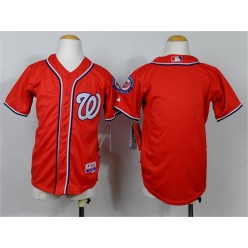 MLB Washington Nationals Blank Alternate Red Cool Base Youth Jersey