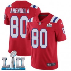 Men's Nike New England Patriots Super Bowl LII 80 Danny Amendola Red Alternate NFL Jersey