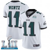 Men's Nike Philadelphia Eagels Super Bowl LII 11 Carson Wentz White NFL Jersey