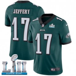 Men's Nike Philadelphia Eagels Super Bowl LII 17 Alshon Jeffery Midnight Green Team Color NFL Jersey
