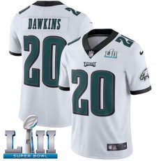Men's Nike Philadelphia Eagels Super Bowl LII 20 Brian Dawkins White NFL Jersey