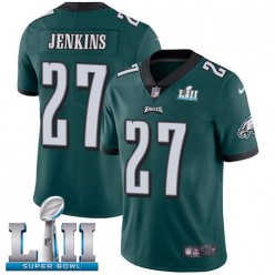 Men's Nike Philadelphia Eagels Super Bowl LII 27 Malcolm Jenkins Midnight Green Team Color NFL Jersey
