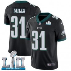 Men's Nike Philadelphia Eagels Super Bowl LII 31 Jalen Mills Black Alternate NFL Jersey