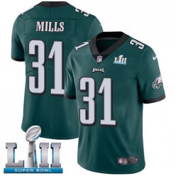 Men's Nike Philadelphia Eagels Super Bowl LII 31 Jalen Mills Midnight Green Team Color NFL Jersey