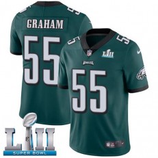 Men's Nike Philadelphia Eagels Super Bowl LII 55 Brandon Graham Midnight Green Team Color NFL Jersey