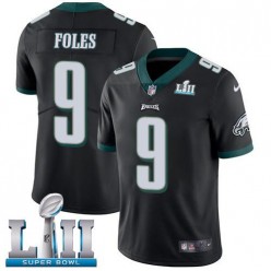 Men's Nike Philadelphia Eagels Super Bowl LII 9 Nick Foles Black Alternate NFL Jersey