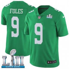 Men's Nike Philadelphia Eagels Super Bowl LII 9 Nick Foles Green NFL Jersey