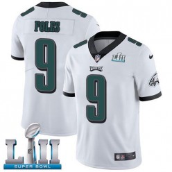 Men's Nike Philadelphia Eagels Super Bowl LII 9 Nick Foles White NFL Jersey