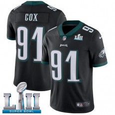 Men's Nike Philadelphia Eagels Super Bowl LII 91 Fletcher Cox Black Alternate NFL Jersey