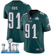 Men's Nike Philadelphia Eagels Super Bowl LII 91 Fletcher Cox Midnight Green Team Color NFL Jersey