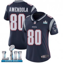 Women's Nike New England Patriots Super Bowl LII 80 Danny Amendola Navy Blue Team Color NFL Jersey