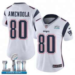 Women's Nike New England Patriots Super Bowl LII 80 Danny Amendola White NFL Jersey