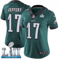 Women's Nike Philadelphia Eagels Super Bowl LII 17 Alshon Jeffery Midnight Green Team Color NFL Jersey