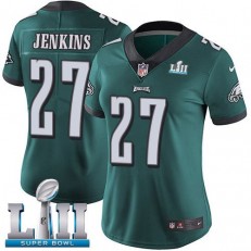 Women's Nike Philadelphia Eagels Super Bowl LII 27 Malcolm Jenkins Midnight Green Team Color NFL Jersey
