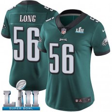 Women's Nike Philadelphia Eagels Super Bowl LII 56 Chris Long Midnight Green Team Color NFL Jersey