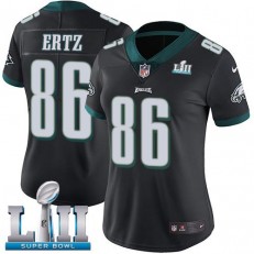 Women's Nike Philadelphia Eagels Super Bowl LII 86 Zach Ertz Black Alternate NFL Jersey