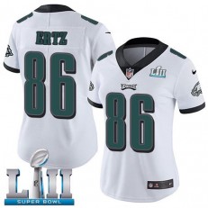 Women's Nike Philadelphia Eagels Super Bowl LII 86 Zach Ertz White NFL Jersey