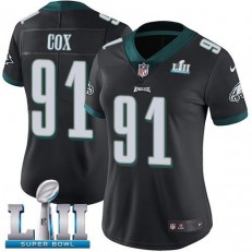 Women's Nike Philadelphia Eagels Super Bowl LII 91 Fletcher Cox Black Alternate NFL Jersey