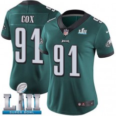 Women's Nike Philadelphia Eagels Super Bowl LII 91 Fletcher Cox Midnight Green Team Color NFL Jersey