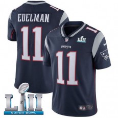 Youth Nike New England Patriots Super Bowl LII 11 Julian Edelman Navy Blue Team Color NFL Jersey