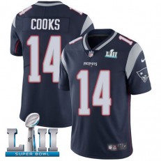 Youth Nike New England Patriots Super Bowl LII 14 Brandin Cooks Navy Blue Team Color NFL Jersey