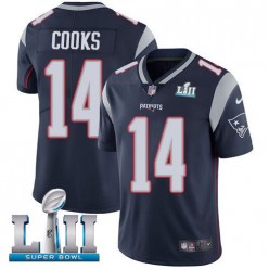 Youth Nike New England Patriots Super Bowl LII 14 Brandin Cooks Navy Blue Team Color NFL Jersey