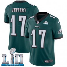 Youth Nike Philadelphia Eagels Super Bowl LII 17 Alshon Jeffery Midnight Green Team Color NFL Jersey