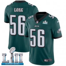 Youth Nike Philadelphia Eagels Super Bowl LII 56 Chris Long Midnight Green Team Color NFL Jersey