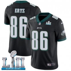 Youth Nike Philadelphia Eagels Super Bowl LII 86 Zach Ertz Black Alternate NFL Jersey