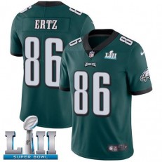 Youth Nike Philadelphia Eagels Super Bowl LII 86 Zach Ertz Midnight Green Team Color NFL Jersey