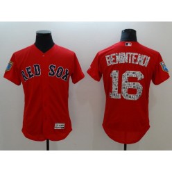 MLB Boston Red Sox 16 Andrew Benintendi Red 2018 Spring Training Authentic Flex Base Stitched Men Jersey