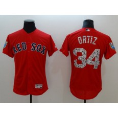 MLB Boston Red Sox 34 David Ortiz Red 2018 Spring Training Authentic Flex Base Stitched Men Jersey