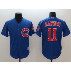 MLB Chicago Cubs 11 Yu Darvish Blue Cool Base Stitched Men Jersey