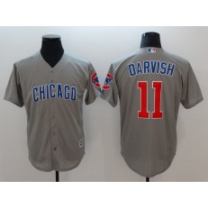 MLB Chicago Cubs 11 Yu Darvish Gray Cool Base Stitched Men Jersey
