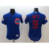 MLB Chicago Cubs 9 Javier Baez Blue 2018 Spring Training Authentic Flex Base Stitched Men Jersey