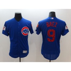 MLB Chicago Cubs 9 Javier Baez Blue 2018 Spring Training Authentic Flex Base Stitched Men Jersey