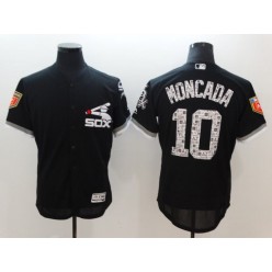 MLB Chicago White Sox 10 Yoan Moncada Black 2018 Spring Training Authentic Flex Base Stitched Men Jersey