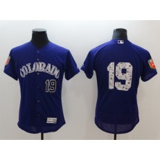 MLB Colorado Rockies 19 Charlie Blackmon Purple 2018 Spring Training Authentic Flex Base Stitched Men Jersey