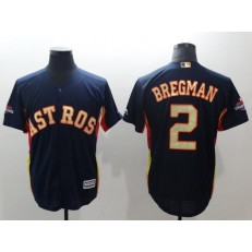 MLB Houston Astros 2 Alex Bregman Navy 2018 World Series Champions Gold Program Cool Base Stitched Baseball Game Men Jersey
