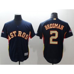 MLB Houston Astros 2 Alex Bregman Navy 2018 World Series Champions Gold Program Cool Base Stitched Baseball Game Men Jersey