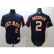 MLB Houston Astros 2 Alex Bregman Navy 2018 World Series Champions Gold Program Flex Base Stitched Baseball Men Jersey