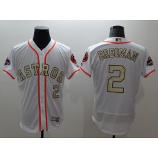 MLB Houston Astros 2 Alex Bregman White FlexBase Authentic 2018 Gold Program Stitched Men Jersey